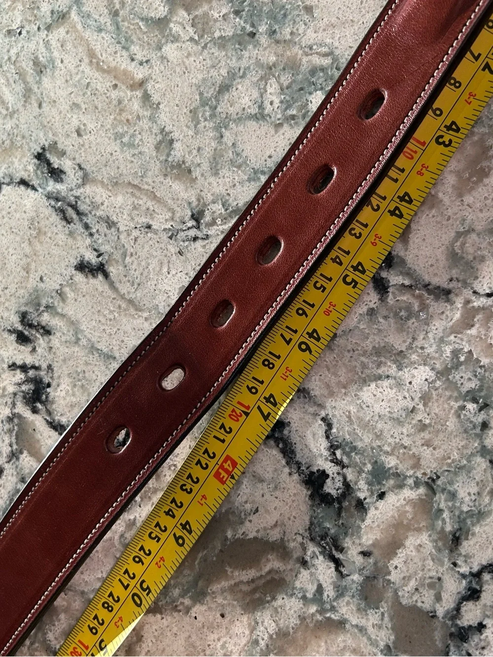 HANKS BELTS Leather Belt MENS 1.25” Width English Bridle Saddle Brown USA 46